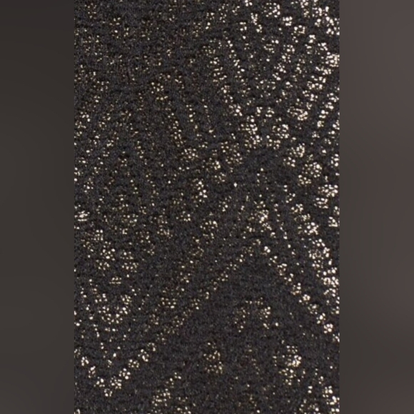 PARKER Black & Gold Geometrical Textured Print In Gold Black Flare Dress Size M - Picture 9 of 16